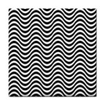 Black White Wave Pattern Wavy Water Seamless Face Towel