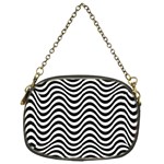 Black White Wave Pattern Wavy Water Seamless Chain Purse (Two Sides)