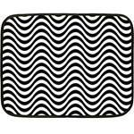 Black White Wave Pattern Wavy Water Seamless Fleece Blanket (Mini)