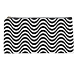 Black White Wave Pattern Wavy Water Seamless Pencil Case