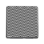 Black White Wave Pattern Wavy Water Seamless Memory Card Reader (Square 5 Slot)