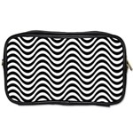 Black White Wave Pattern Wavy Water Seamless Toiletries Bag (Two Sides)