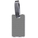 Black White Wave Pattern Wavy Water Seamless Luggage Tag (one side)