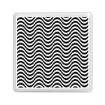 Black White Wave Pattern Wavy Water Seamless Memory Card Reader (Square)