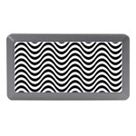 Black White Wave Pattern Wavy Water Seamless Memory Card Reader (Mini)