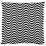 Black White Wave Pattern Wavy Water Seamless Large Cushion Case (Two Sides)