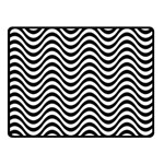 Black White Wave Pattern Wavy Water Seamless Two Sides Fleece Blanket (Small)