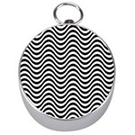 Black White Wave Pattern Wavy Water Seamless Silver Compasses