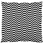 Black White Wave Pattern Wavy Water Seamless Standard Premium Plush Fleece Cushion Case (One Side)