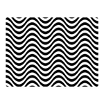 Black White Wave Pattern Wavy Water Seamless Two Sides Premium Plush Fleece Blanket (Mini)