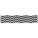 Black White Wave Pattern Wavy Water Seamless Small Premium Plush Fleece Scarf