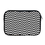 Black White Wave Pattern Wavy Water Seamless Apple MacBook Pro 17  Zipper Case