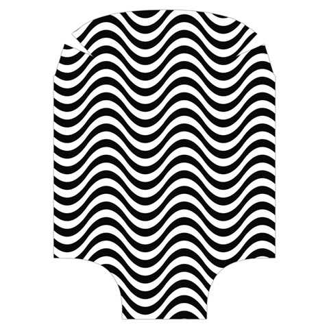 Black White Wave Pattern Wavy Water Seamless Luggage Cover (Medium) from ArtsNow.com Front