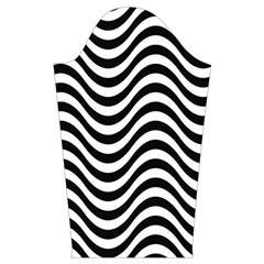 Black White Wave Pattern Wavy Water Seamless Kids  Long Sleeve Velvet Lounge Robe from ArtsNow.com Sleeve Left