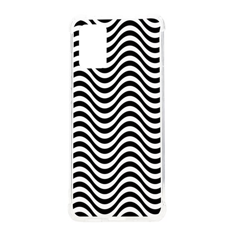 Black White Wave Pattern Wavy Water Seamless Samsung Galaxy S20 Plus 6.7 Inch TPU UV Case from ArtsNow.com Front