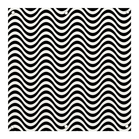 Black White Wave Pattern Wavy Water Seamless Banner and Sign 3  x 3  from ArtsNow.com Front