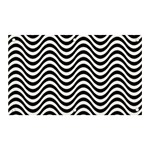 Black White Wave Pattern Wavy Water Seamless Banner and Sign 5  x 3 