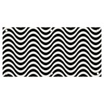 Black White Wave Pattern Wavy Water Seamless Banner and Sign 6  x 3 