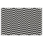 Black White Wave Pattern Wavy Water Seamless Banner and Sign 6  x 4 