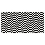 Black White Wave Pattern Wavy Water Seamless Banner and Sign 8  x 4 