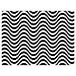 Black White Wave Pattern Wavy Water Seamless Premium Plush Fleece Blanket (Extra Small)