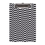 Black White Wave Pattern Wavy Water Seamless A5 Acrylic Clipboard