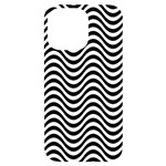 Black White Wave Pattern Wavy Water Seamless iPhone 14 Pro Max Black UV Print Case