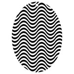 Black White Wave Pattern Wavy Water Seamless UV Print Acrylic Ornament Oval