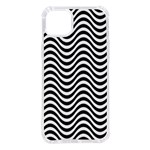 Black White Wave Pattern Wavy Water Seamless iPhone 14 Plus TPU UV Print Case