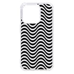 Black White Wave Pattern Wavy Water Seamless iPhone 14 Pro TPU UV Print Case