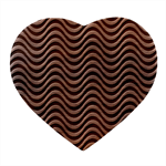 Black White Wave Pattern Wavy Water Seamless Heart Wood Jewelry Box