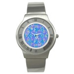 Background Abstract Texture Pattern Stainless Steel Watch