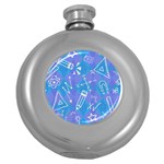 Background Abstract Texture Pattern Round Hip Flask (5 oz)