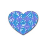 Background Abstract Texture Pattern Rubber Heart Coaster (4 pack)