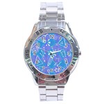 Background Abstract Texture Pattern Stainless Steel Analogue Watch