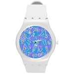 Background Abstract Texture Pattern Round Plastic Sport Watch (M)