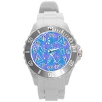 Background Abstract Texture Pattern Round Plastic Sport Watch (L)