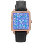 Background Abstract Texture Pattern Rose Gold Leather Watch 