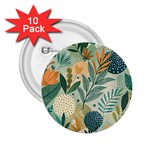 Leaves Pattern Flora Nature 2.25  Buttons (10 pack) 