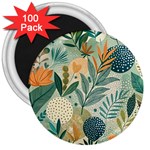 Leaves Pattern Flora Nature 3  Magnets (100 pack)