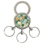 Leaves Pattern Flora Nature 3-Ring Key Chain