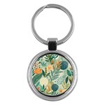 Leaves Pattern Flora Nature Key Chain (Round)