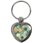 Leaves Pattern Flora Nature Key Chain (Heart)