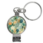 Leaves Pattern Flora Nature Nail Clippers Key Chain