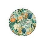 Leaves Pattern Flora Nature Magnet 3  (Round)