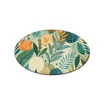 Leaves Pattern Flora Nature Sticker Oval (10 pack)