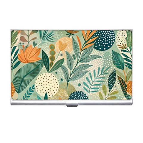 Leaves Pattern Flora Nature Business Card Holder from ArtsNow.com Front