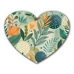 Leaves Pattern Flora Nature Heart Mousepad