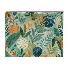 Leaves Pattern Flora Nature Cosmetic Bag (XL) from ArtsNow.com Back