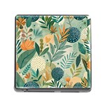 Leaves Pattern Flora Nature Memory Card Reader (Square 5 Slot)